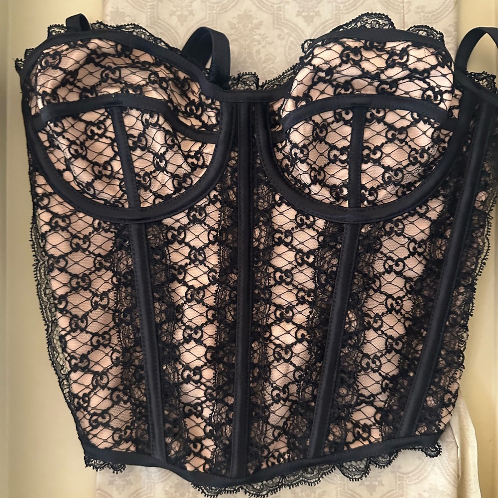 Women’s Gucci Black and Tan Hand Sewn Corset